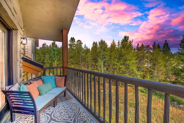 Private balcony at sunset