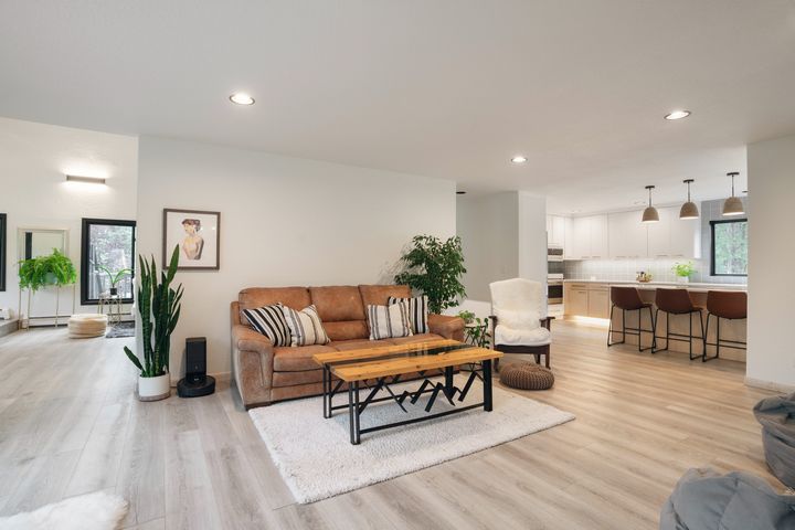 Open living room and kitchen